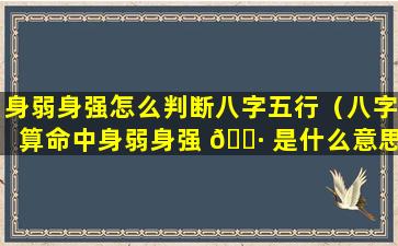 身弱身强怎么判断八字五行（八字算命中身弱身强 🌷 是什么意思）